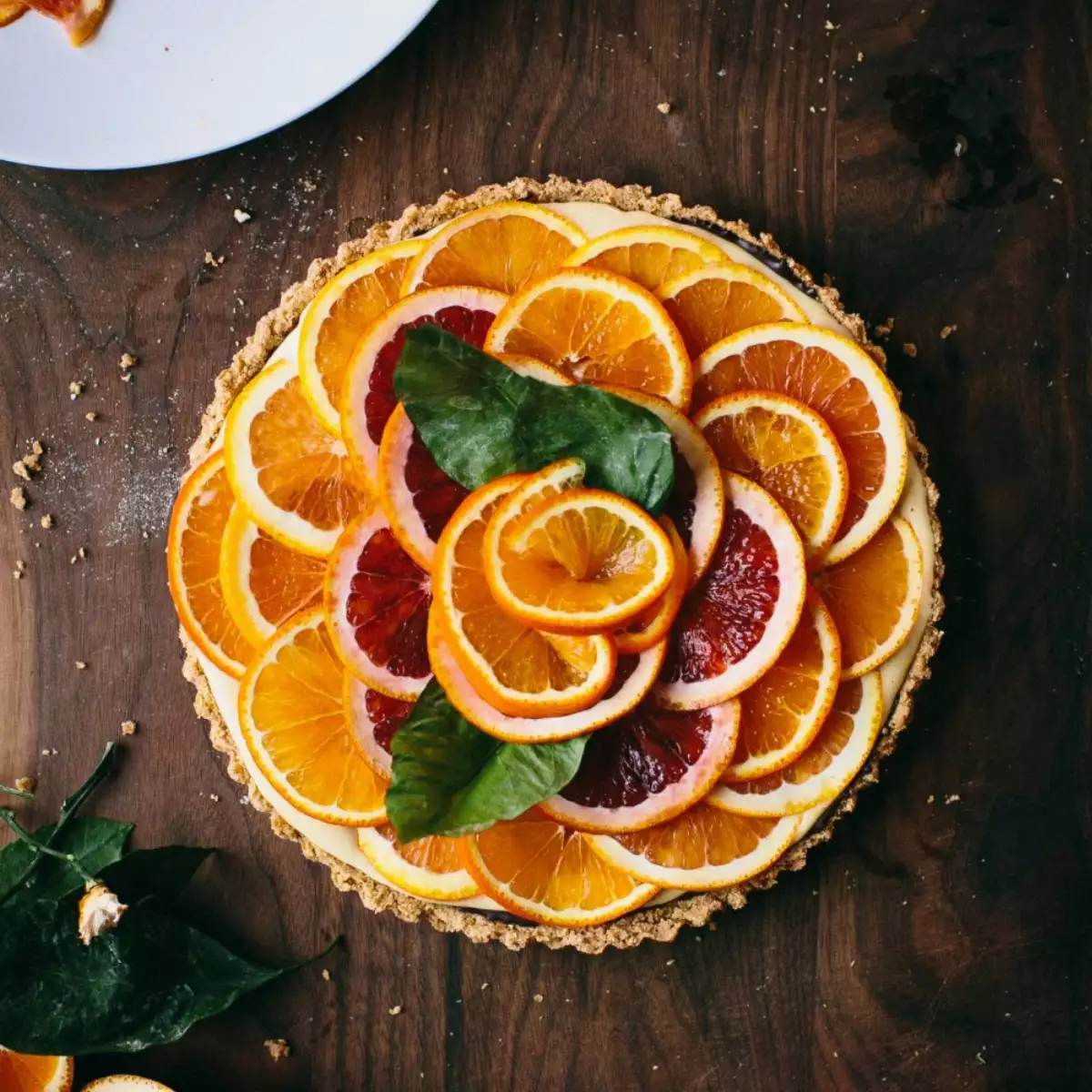 Tarte à l'orange sanguine meringuée