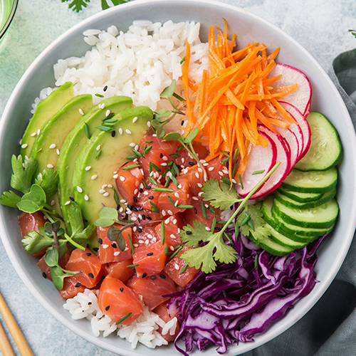 Poke bowl saumon ou poulet